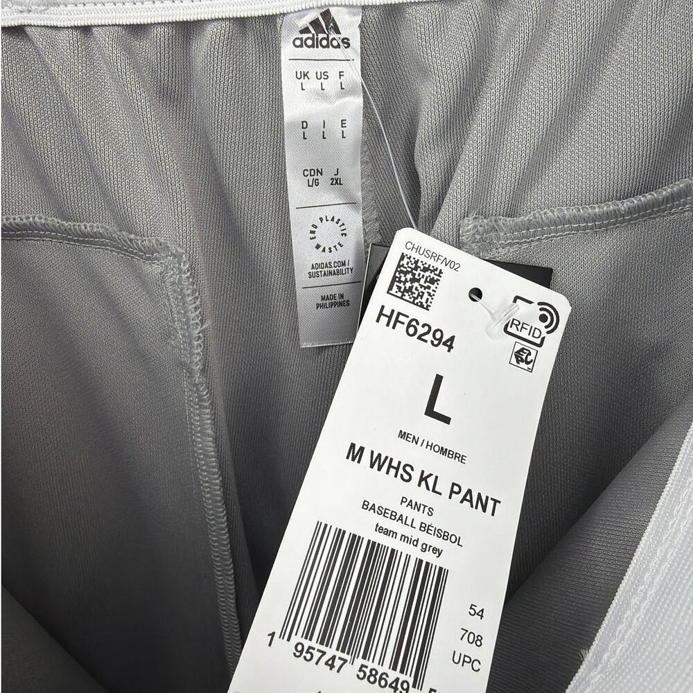 NWT Adidas High Mid Grey Baseball Pants Mens Size Large - Picture 3 of 6